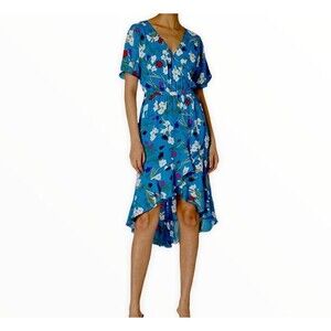 J. Crew Mercantile Women's  XXS Baby Doll Fairy Blue Floral Faux Wrap Dress